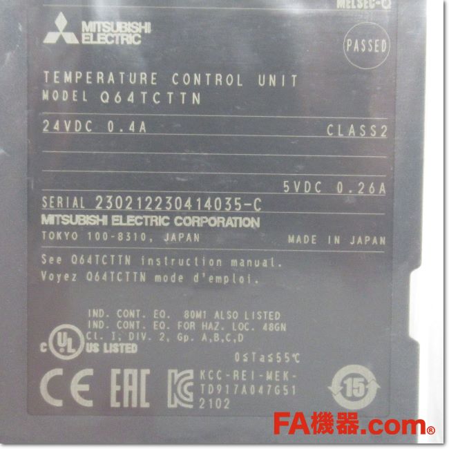 Japan (A)Unused,Q64TCTTN　温度調節ユニット 4ch 熱電対入力 ,Analog Module,MITSUBISHI