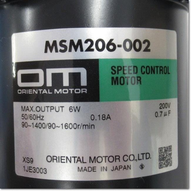 Japan (A)Unused,MSD206-002D 無接点スピードコントロールモーターユニット 取付角60mm 6W 単相200V ,Speed  Control Motor,ORIENTAL MOTOR