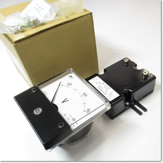 Japan (A)Unused,FSN-80/B 600V 0-600V 交流電圧計 ダイレクト計器 直列抵抗器[DM-41]付き  ,Voltmeter,Fuji