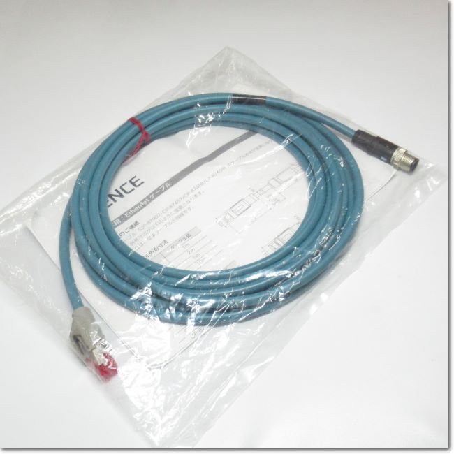 Japan (A)Unused,OP-87458 イーサネットケーブル (M12 4pin-RJ-45) NFPA79対応 ストレート型 5m  ,Image-Related Peripheral Devices,KEYENCE