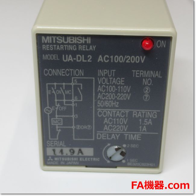 Japan (A)Unused,UA-DL2 AC100/200V　瞬停再始動リレー ,General Relay ,MITSUBISHI