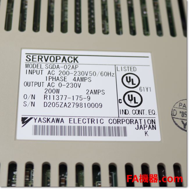 Japan (A)Unused,SGDA-02AP ACサーボパック 単相200V 200W ,อะไหล่