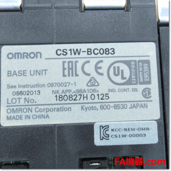 Japan (A)Unused,CS1W-BC083 CPUベースユニット 8スロット ,Base Module,OMRON