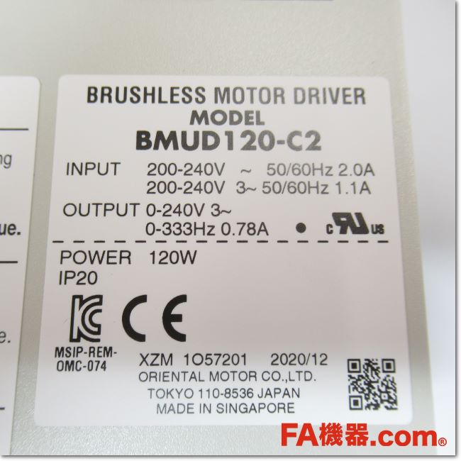 Japan (A)Unused,BMUD120-C2 ブラシレスモーター用ドライバ単体品 単相/三相200V ,Brushless  Motor,ORIENTAL MOTOR