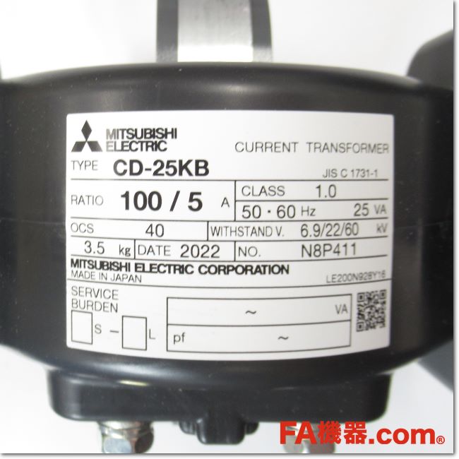 Japan (A)Unused,CD-25KB 100/5A 計器用変成器,Potential Transformer,MITSUBISHI