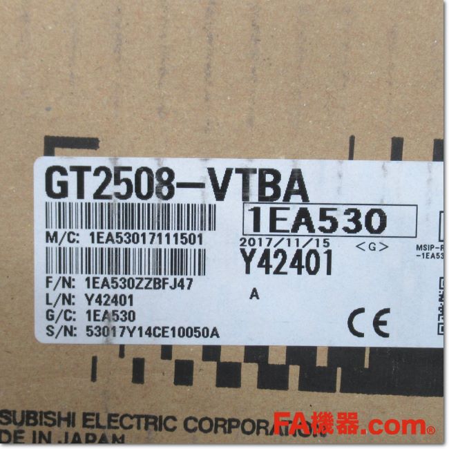 Japan (A)Unused,GT2508-VTBA GOT本体 8.4型 VGA[640×480] TFTカラー液晶  AC100-240V,อะไหล่เครื่องจักร,Machine Parts,มือสอง,Secondhand – 