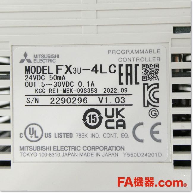 Japan (A)Unused,FX3U-4LC 温度調節ブロック 4ch Ver.1.03,อะไหล่เครื่องจักร,Machine  Parts,มือสอง,Secondhand –