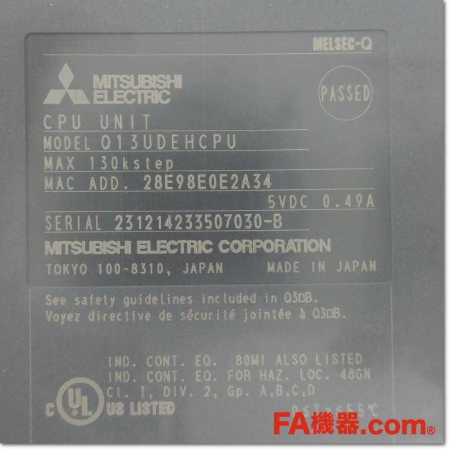 Japan (A)Unused,Q13UDEHCPU ユニバーサルモデルQCPU,อะไหล่