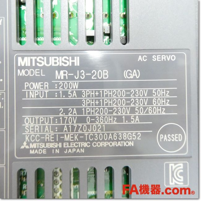 Japan (A)Unused,MR-J3-20B(GA) サーボアンプ AC200V 0.2kW SSCNET対応,MR-J3,MITSUBISHI