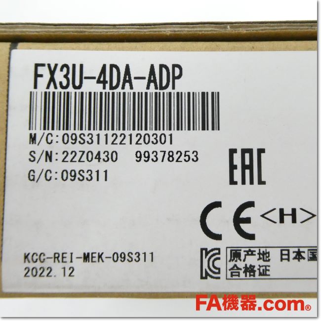 Japan (A)Unused,FX3U-4DA-ADP アナログ出力用アダプタ 4ch,อะไหล่