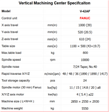 CNC Vertical Machining Center, V-42AF สเปค - , LEADWELL