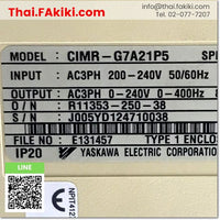 (D)Used*, CIMR-G7A21P5 Inverter, อินเวอร์เตอร์ สเปค 3PH AC200V 1.5kW, YASKAWA