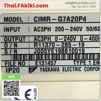 (D)Used*, CIMR-G7A20P4 Inverter, อินเวอร์เตอร์ สเปค 3PH AC200V 0.4kw, YASKAWA