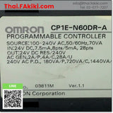 (C)Used, CP1E-N60DR-A Programmable Controller CPU Module, พีแอลซี สเปค AC100-240V Ver.1.1, OMRON