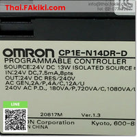 (C)Used, CP1E-N14DR-D Programmable Controller CPU Module, พีแอลซี สเปค DC24V input8points/output6points Ver.1.1, OMRON