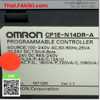 (D)Used*, CP1E-N14DR-A Programmable Controller CPU Module, พีแอลซี สเปค DC24V input8points Ver.1.1, OMRON