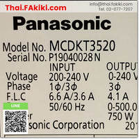 (D)Used*, MCDKT3520 Servo Amplifier, ชุดควบคุมการขับเคลื่อนเซอร์โว สเปค 1PH/3PH AC200-240V 750W, PANASONIC