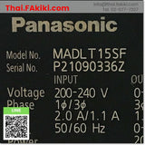 (C)Used, MADLT15SF servo amplifier, ชุดควบคุมการขับเคลื่อนเซอร์โว สเปค AC200V 200W, PANASONIC