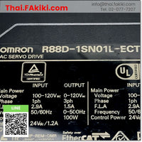 (C)Used, R88D-1SN01L-ECT AC Servo Driver, มอเตอร์คอนโทรล (ระบบขับเคลื่อนเซอร์โว) สเปค AC100V 0.1kw Ver 1.2 , OMRON