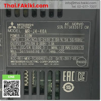 (C)Used, MR-J4-40A Servo Amplifier, ชุดควบคุมการขับเคลื่อนเซอร์โว สเปค AC200V 0.4kW, MITSUBISHI