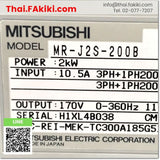 (C)Used, MR-J2S-200B Servo Amplifier, ชุดควบคุมการขับเคลื่อนเซอร์โว สเปค AC200V 2.0kw, MITSUBISHI