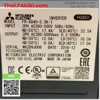 (D)Used*, FR-A840-5.5K-1 Inverter, อินเวอร์เตอร์ สเปค 3PH AC400V, MITSUBISHI