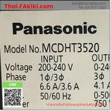 (C)Used, MCDHT3520 AC SERVO DRIVER, มอเตอร์คอนโทรล (ระบบขับเคลื่อนเซอร์โว) สเปค 3PH AC200V 0.75kW, PANASONIC