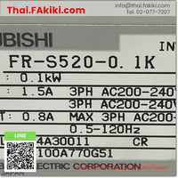 (C)Used, FR-S520-0.1K Inverter, อินเวอร์เตอร์ สเปค AC200V 0.1kW, MITSUBISHI