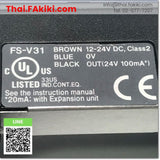 (C)Used, FS-V31 Fiber Optic Sensor Amplifier, ไฟเบอร์แอมพลิฟายเออร์ สเปค -, KEYENCE