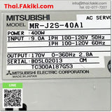 (D)Used*, MR-J2S-40A1 Servo Amplifier, ชุดควบคุมการขับเคลื่อนเซอร์โว สเปค AC100V 0.4kW, MITSUBISHI