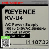 (D)Used*, KV-U4 Power Supply, พาวเวอร์ซัพพลาย สเปค DC24V 1.4A, KEYENCE
