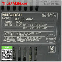 (D)Used*, MR-J3-40A1 Servo Amplifier, ชุดควบคุมการขับเคลื่อนเซอร์โว สเปค AC200V 0.4kW, MITSUBISHI