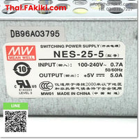 (C)Used, NES-25-5 Power supply, พาวเวอร์ซัพพลาย สเปค DC5V 5A, MEAN WELL