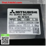 (B)Unused*, HC-KFS23 AC servo motor, AC servo motor spec 0.2kW, MISUBISHI 