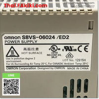 Junk, S8VS-06024/ED2 Switching Power Supply, แหล่งจ่ายไฟแบบสวิตชิ่ง สเปค DC24V 2.5A, OMRON