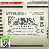 (D)Used*, FX3U-80MR/ES-A PLC Main Module, พีแอลซียูนิตหลัก สเปค AC100-240V, MITSUBISHI