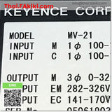 (D)Used*, MV-21 AC100V, Servo Amplifier, ชุดควบคุมการขับเคลื่อนเซอร์โว, KEYENCE