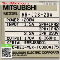 (B)Unused*, MR-J2S-20A  AC200V 0.2kW, Servo Amplifier, ชุดควบคุมการขับเคลื่อนเซอร์โว, MITSUBISHI