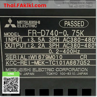 (D)Used*, FR-D740-0.75K AC400V, Inverter, อินเวอร์เตอร์, MITSUBISHI