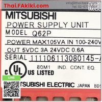 (C)Used, Q62P AC100-240V, Power Supply, พาวเวอร์ซัพพลาย, MITSUBISHI
