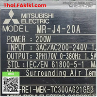 (D)Used*, MR-J4-20A  AC200V 0.2kW, Servo Amplifier, ชุดควบคุมการขับเคลื่อนเซอร์โว, MITSUBISHI