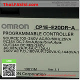 (D)Used*, CP1E-E20DR-A AC100-240V Ver.1.1, CPU Module, พีแอลซี, OMRON