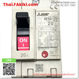 (D)Used*, NF63-CV 2P 20A, No-Fuse Breaker, เบรกเกอร์โนฟิวส์, MITSUBISHI