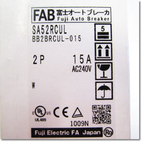 Japan (A)Unused,SA52RCUL 2P 15A W　オートブレーカ　補助スイッチ付き ,MCCB 2-Pole,Fuji