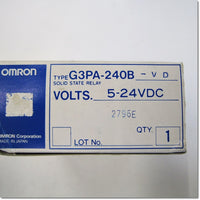 Japan (A)Unused,G3PA-240B-VD DC5-24V　ソリッドステート・リレー ,Solid-State Relay / Contactor,OMRON