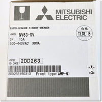 Japan (A)Unused,NV63-SV,3P,15A,30mA  漏電遮断器 ,Earth Leakage Breaker 3-Pole,MITSUBISHI