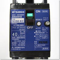Japan (A)Unused,NV50-KC,2P,40A,30mA Japanese ,Earth Leakage Circuit Breaker 2-Pole,MITSUBISHI 