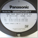 Japan (A)Unused,M8MX25GB4Y　小形ギヤードモーター 電磁ブレーキ付 三相200V 25W 取付角80mm ,Induction Motor (Three-Phase),Panasonic