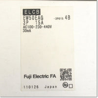 Japan (A)Unused,EW50EAG,3P 15A 30mA  漏電遮断器 ,Earth Leakage Breaker 3-Pole,Fuji