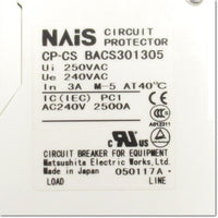 Japan (A)Unused,BACS301305 3P 3A　サーキットプロテクタ 中速形 ,Circuit Protector 3-Pole,NAIS